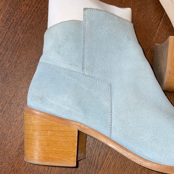 Zara Blue Suede Boots - Picture 6 of 9
